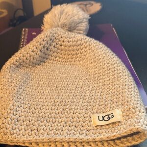 UGG Women’s Soft Cream Knit Hat with Pom
